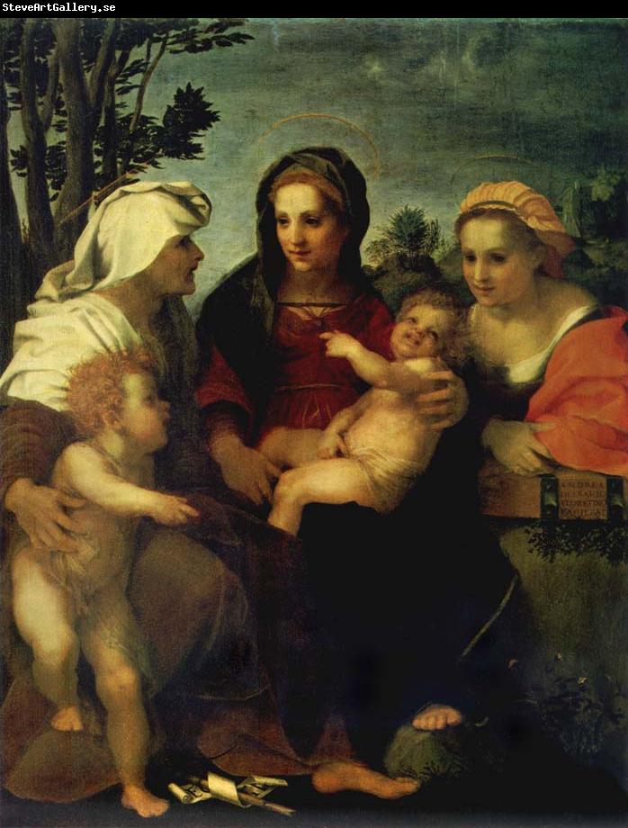 Andrea del Sarto Madonna and child with Sts Catherine and Elizabeth,and St John the Baptist